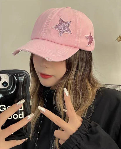 Women's Retro Leisure Ripped Baseball Hat