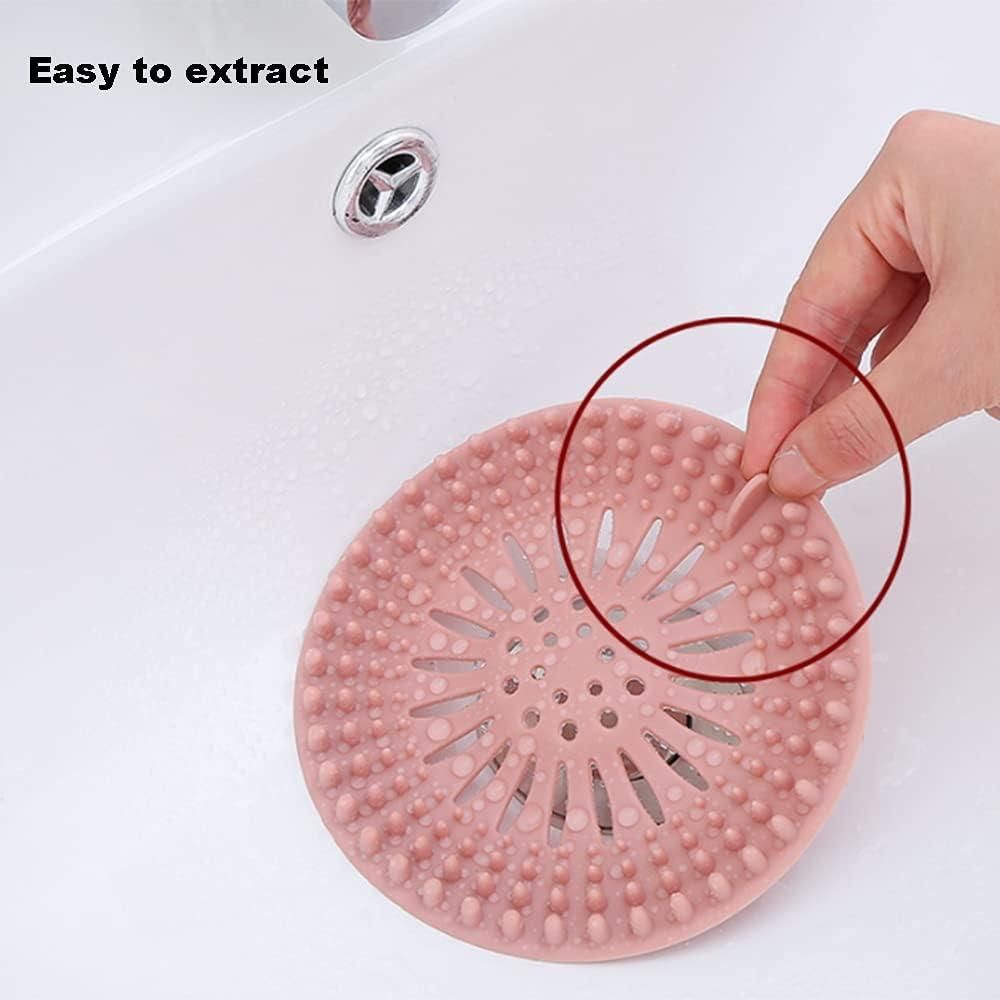 Shower Drain Covers - Hair Catcher - Durable Silicone Hair Stopper - Pack of 2