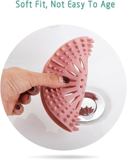 Shower Drain Covers - Hair Catcher - Durable Silicone Hair Stopper - Pack of 2