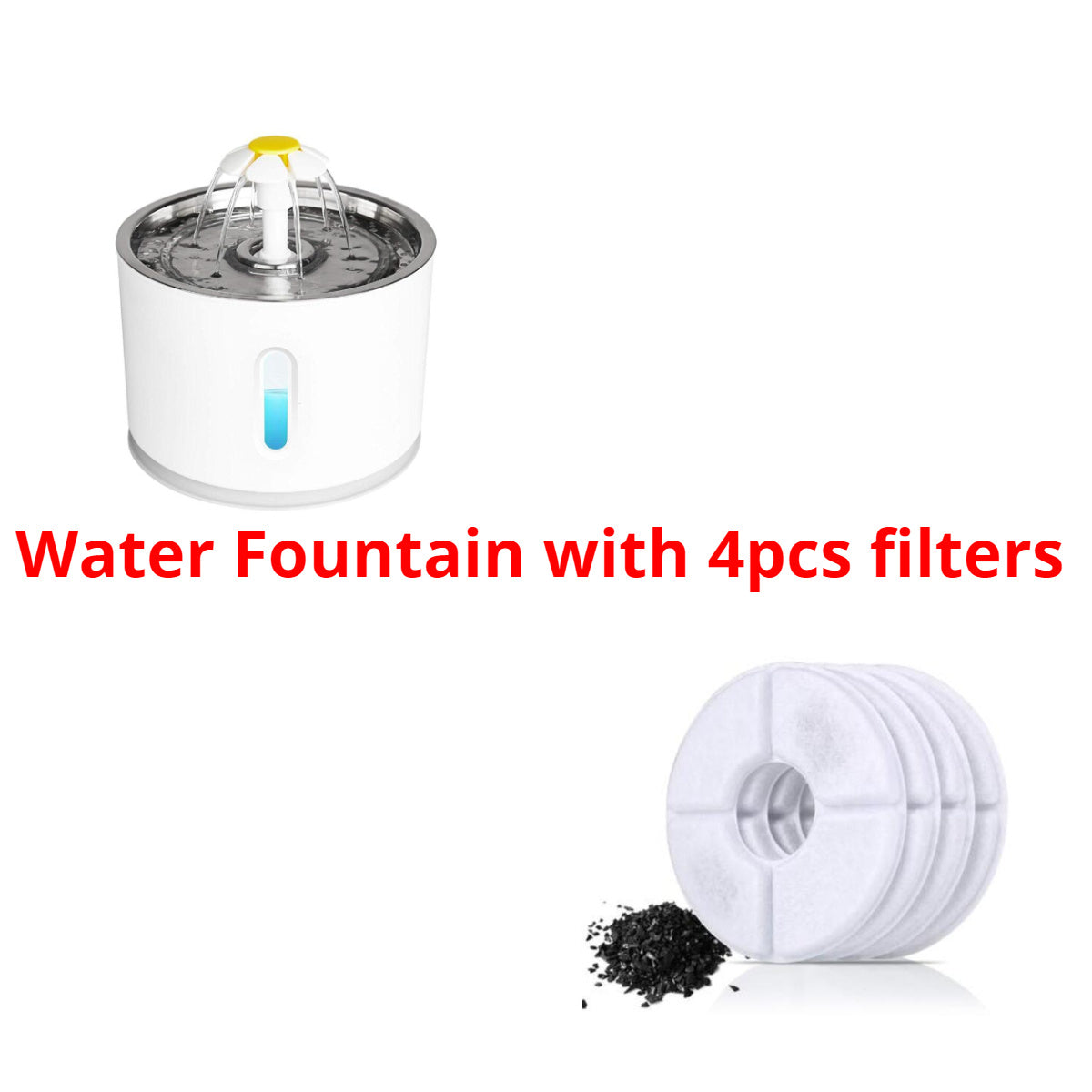 Automatic Pet Cat Water Fountain - Filters - LED Lighting USB - Dogs Cats Mute Drinker Feeder Bowl Drinking Dispenser