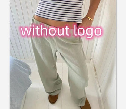 Fashionable Casual Striped Pants, Summer Wide Leg Pants For Women