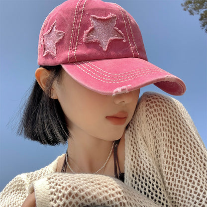 Women's Retro Leisure Ripped Baseball Hat