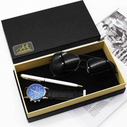 Men's Gift Set - Watch Business Pen Glasses Suit