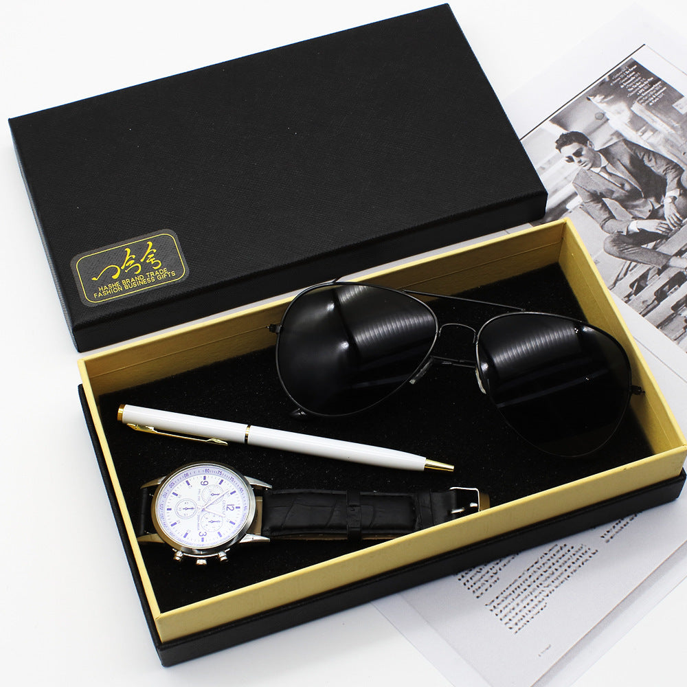 Men's Gift Set - Watch Business Pen Glasses Suit