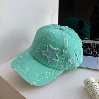 Women's Retro Leisure Ripped Baseball Hat